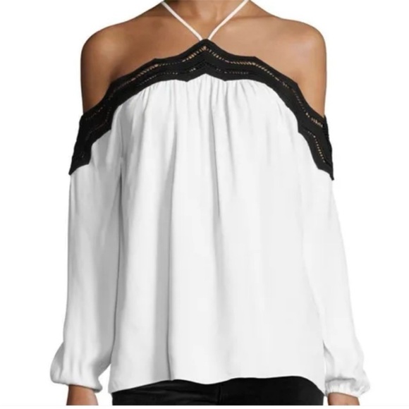 Ramy Brook Tops - Ramy Brook Sandy Off The Shoulder Lace Trim Flowy Blouse *Stain*